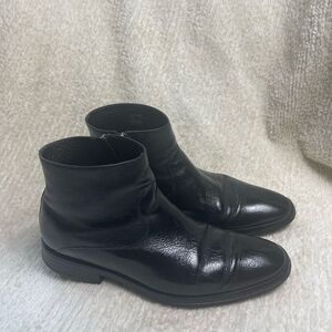 Flag LTD Men's Leather black Dress Ankle Boots Side zipper . Leather lining SZ12